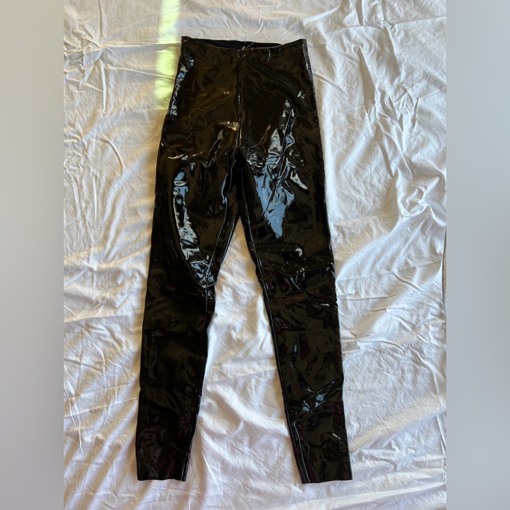 Commando Black Patent Faux Leather Pants size M NWT
